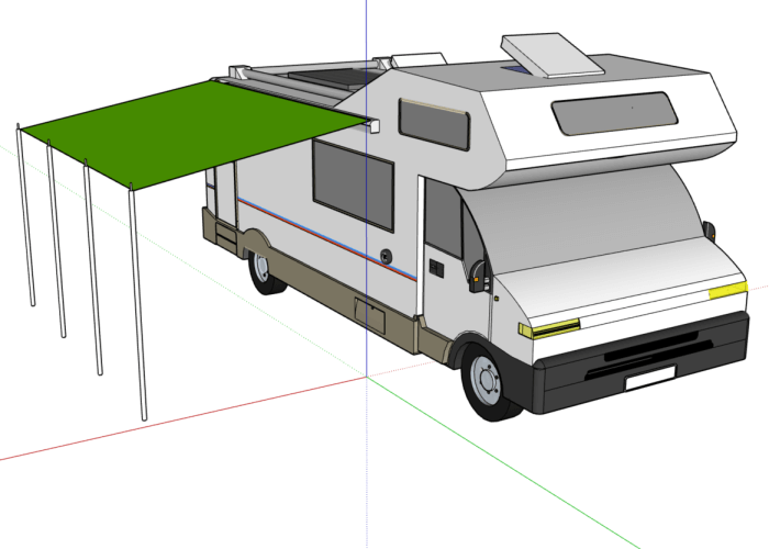 Plan von Vordach an Camper Fahrzeug